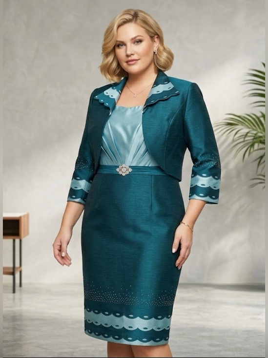 Dresses & Skirts - 🔴Teal/Dark Aqua Dress with Short Jacket